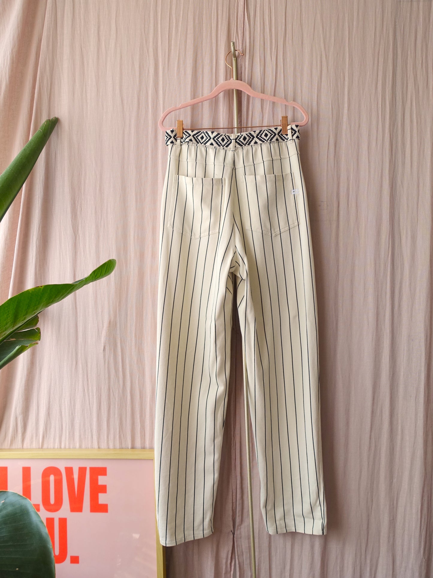 10DAYS pinstripe soft jogger creme