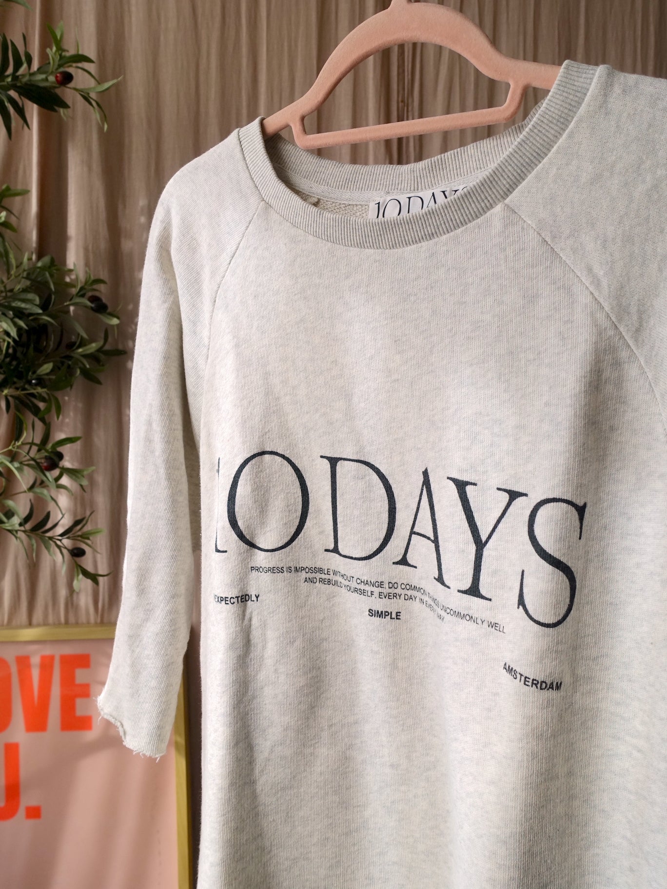 10DAYS oversized logo sweater light grey