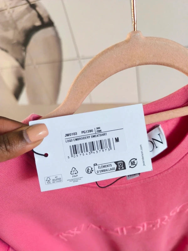 Heren - JW Anderson logo embroidery sweater roze