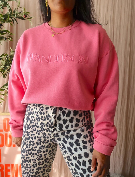 JW Anderson logo embroidery sweater roze