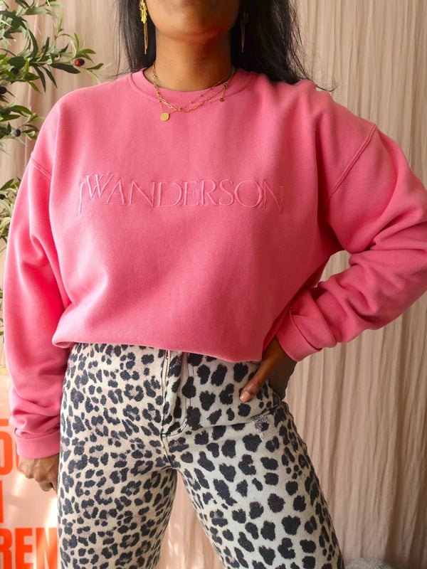 Heren - JW Anderson logo embroidery sweater roze
