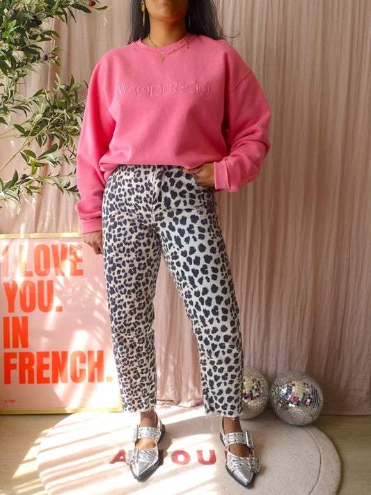 JW Anderson logo embroidery sweater roze