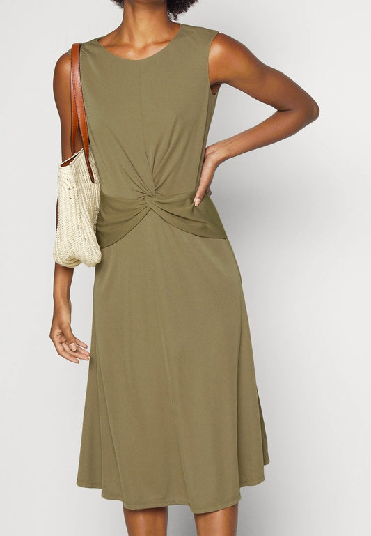 Lauren Ralph Lauren twist front jersey dress army