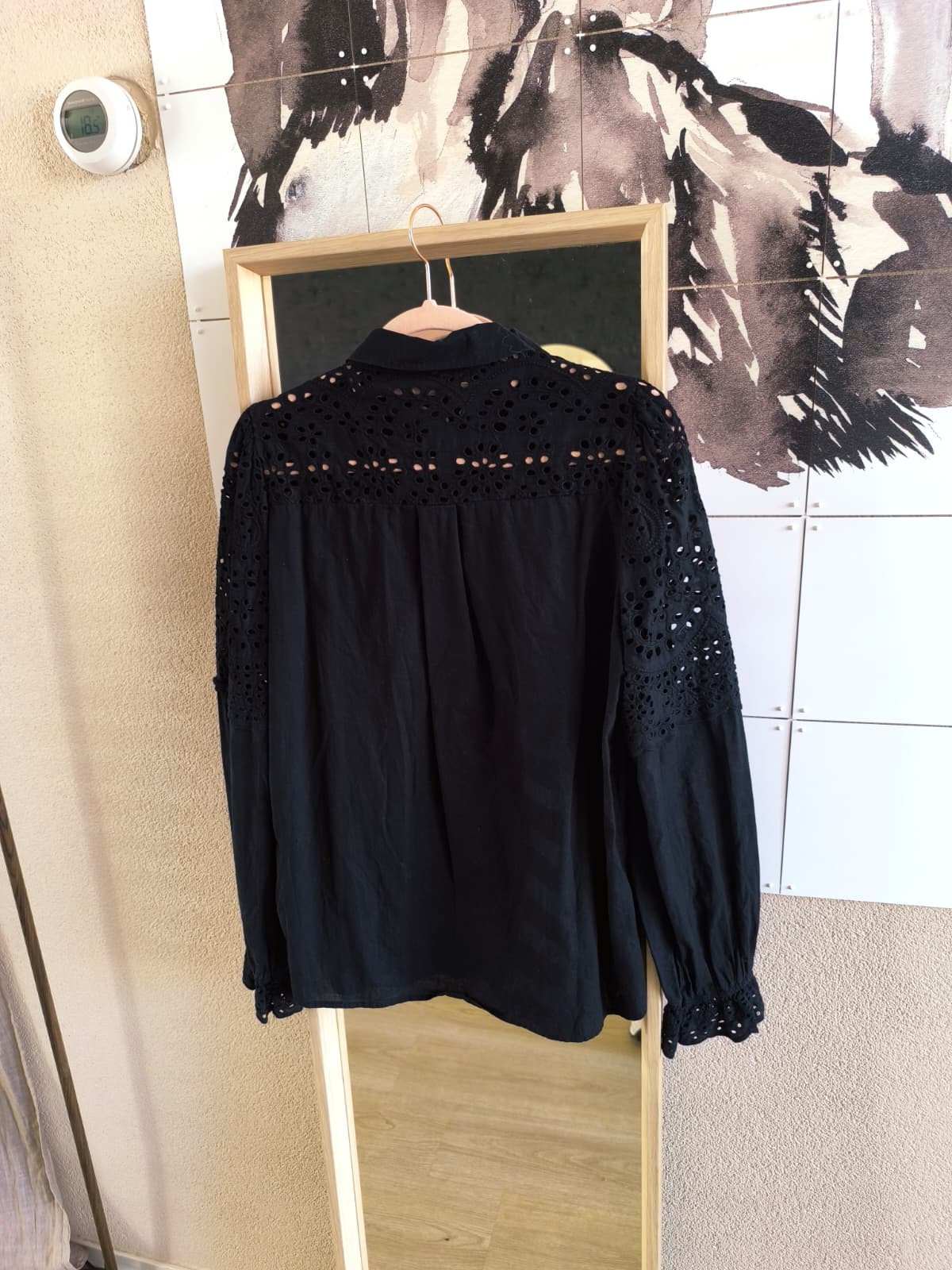 Bruuns Bazaar broderie anglaise blouse zwart