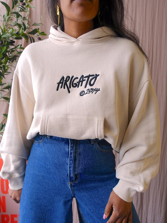 Axel Arigato oversized embroidered hoodie ecru