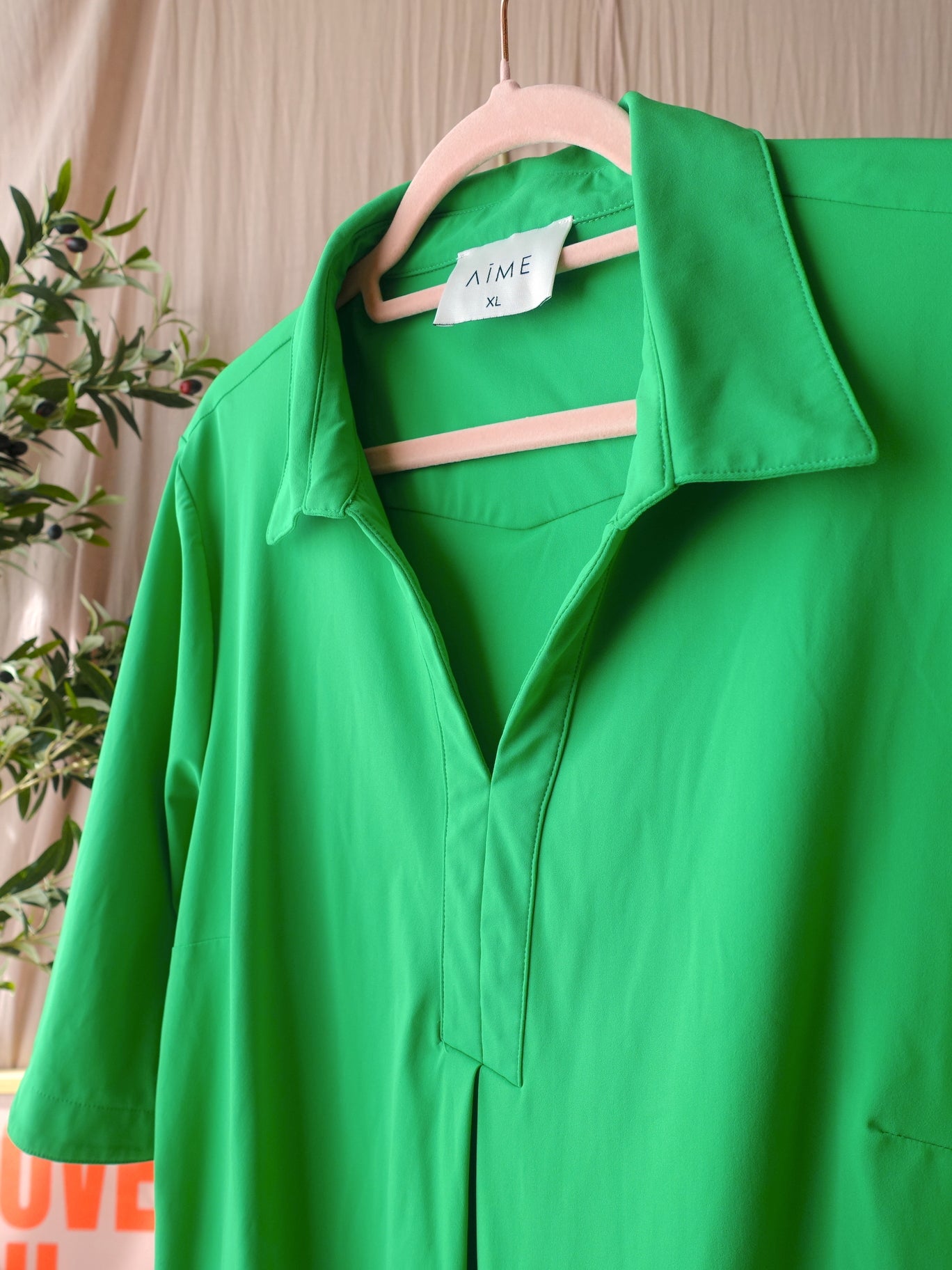 Aime Balance travel quality midi jurk classic green