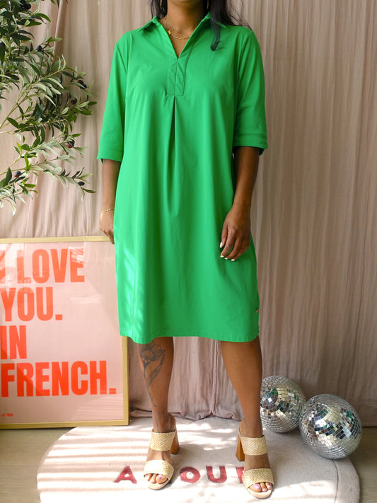 Aime Balance travel quality midi jurk classic green