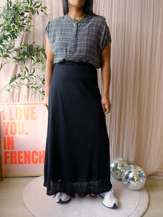 Filippa K. hilary linnen maxi rok zwart