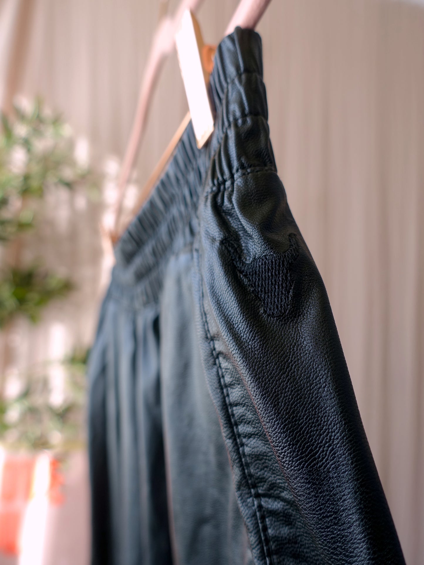 Alix the Label vegan leather woven shiny training pants