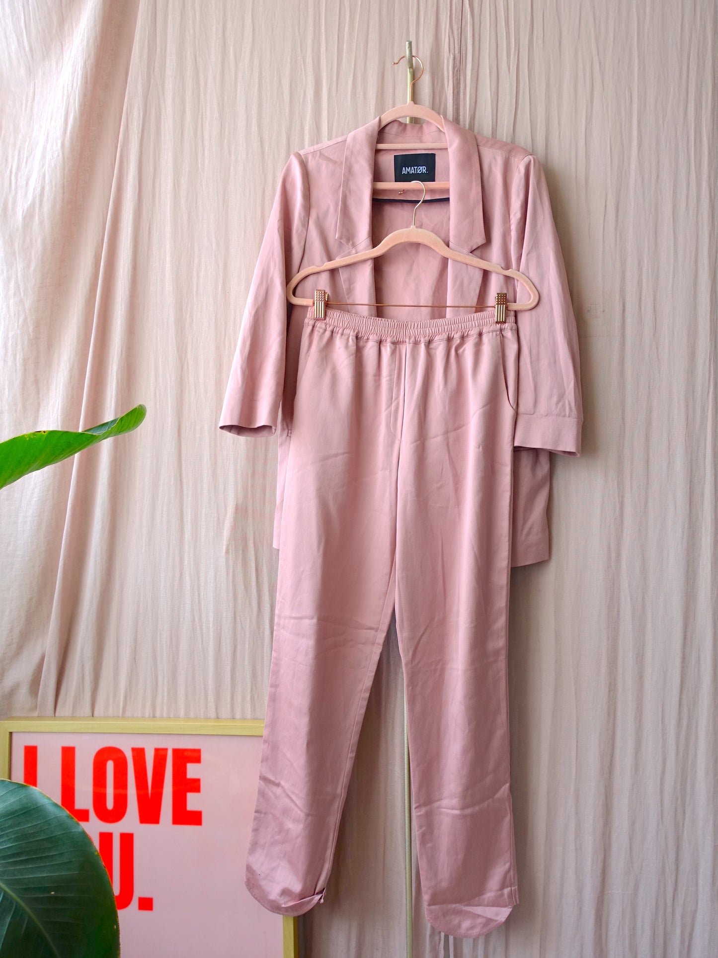 Amatør mina rose co-ord suit (blazer + broek)