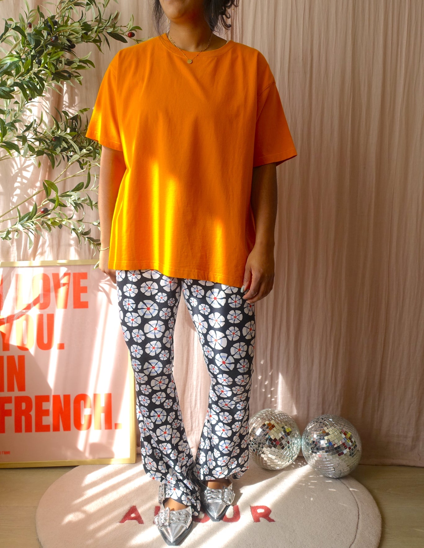 American Vintage fizvalley oversized tee tangerine