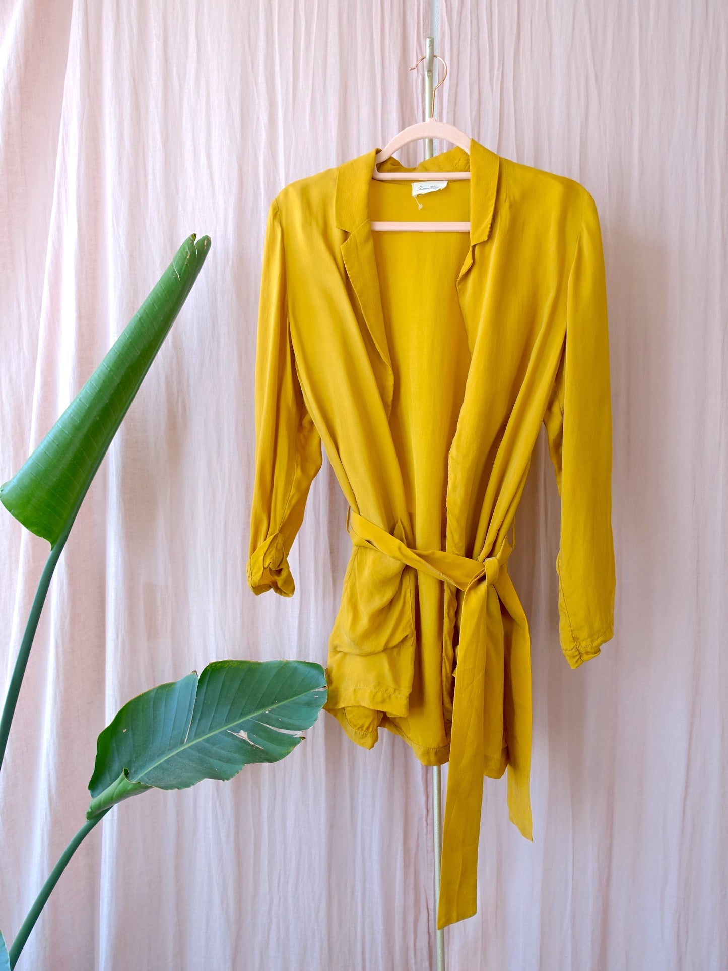 American Vintage cupro blazer golden ochre
