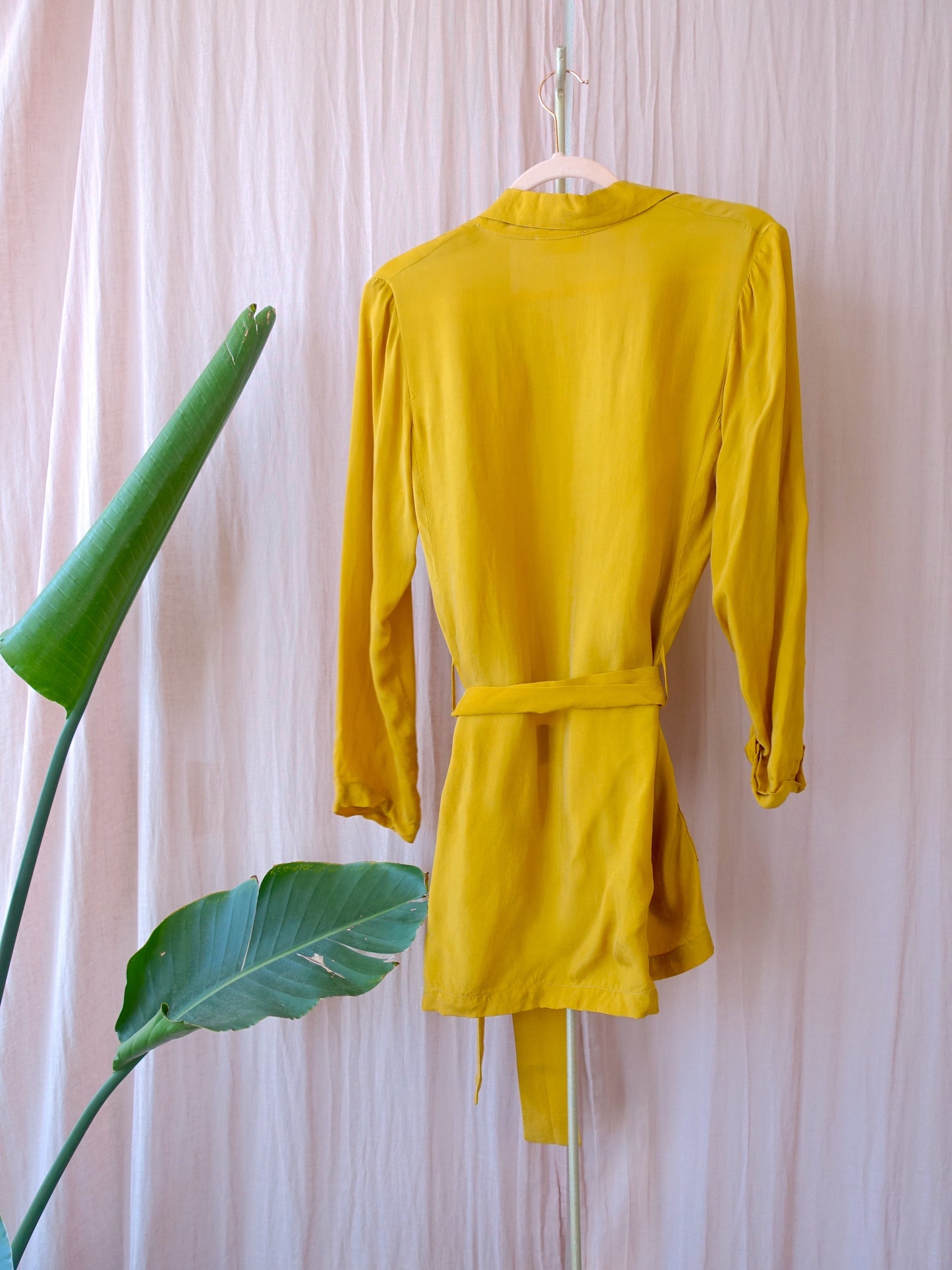 American Vintage cupro blazer golden ochre