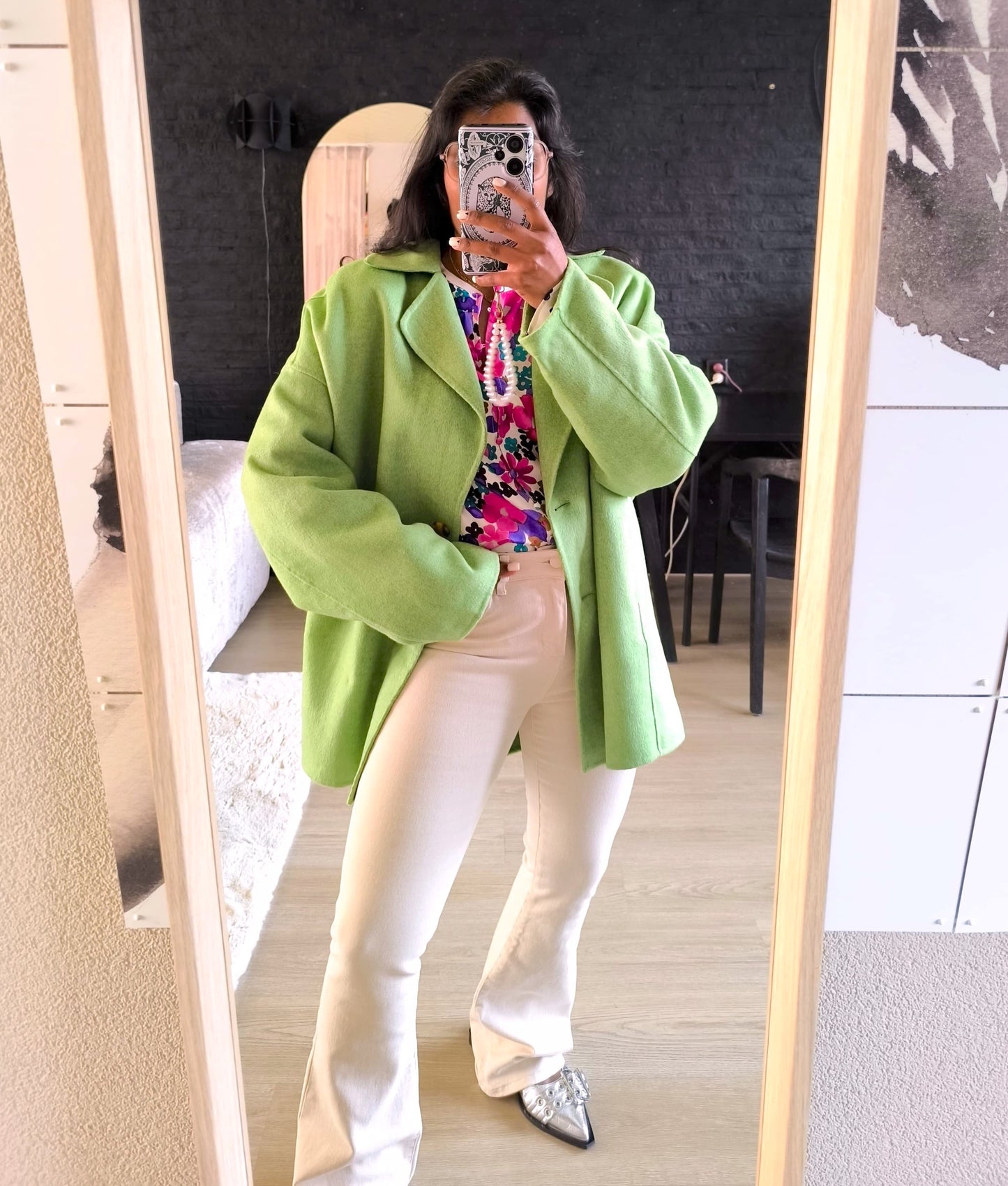American Vintage Dadoulove coat pastel / mos groen