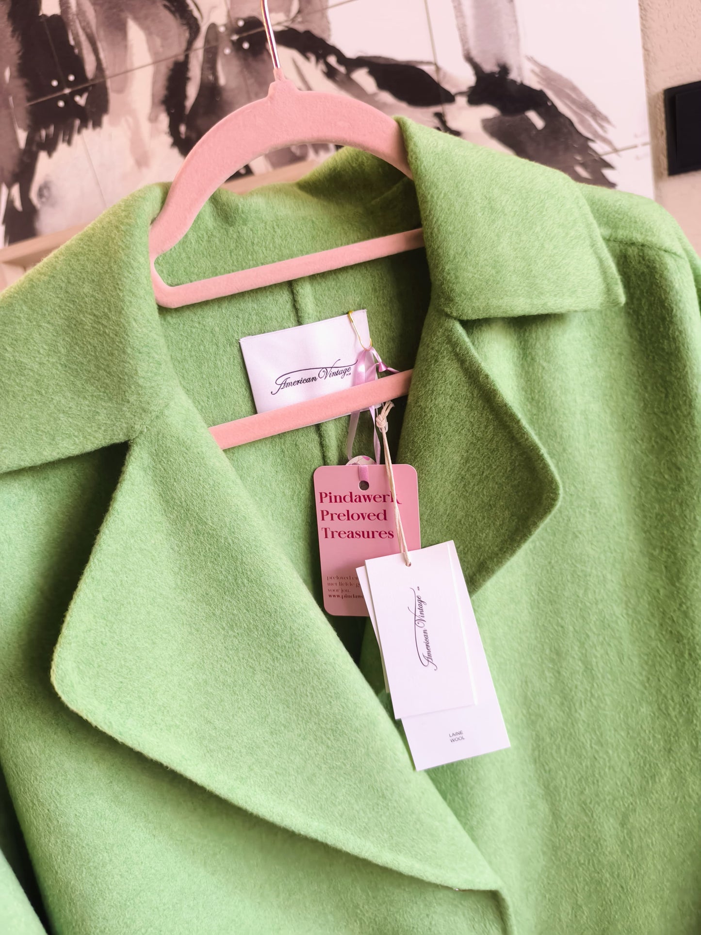American Vintage Dadoulove coat pastel / mos groen
