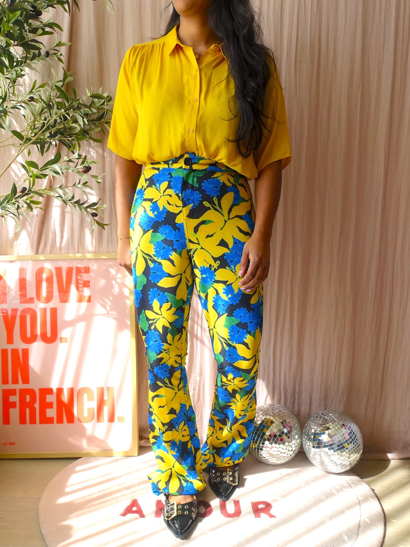 American Vintage oversized shirt golden yellow