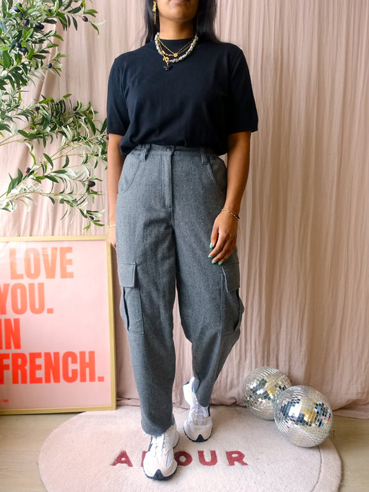 American Vintage wefton woolmix cargo pants smoke grey