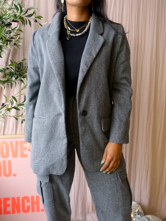 American Vintage wefton blazer platinum grey