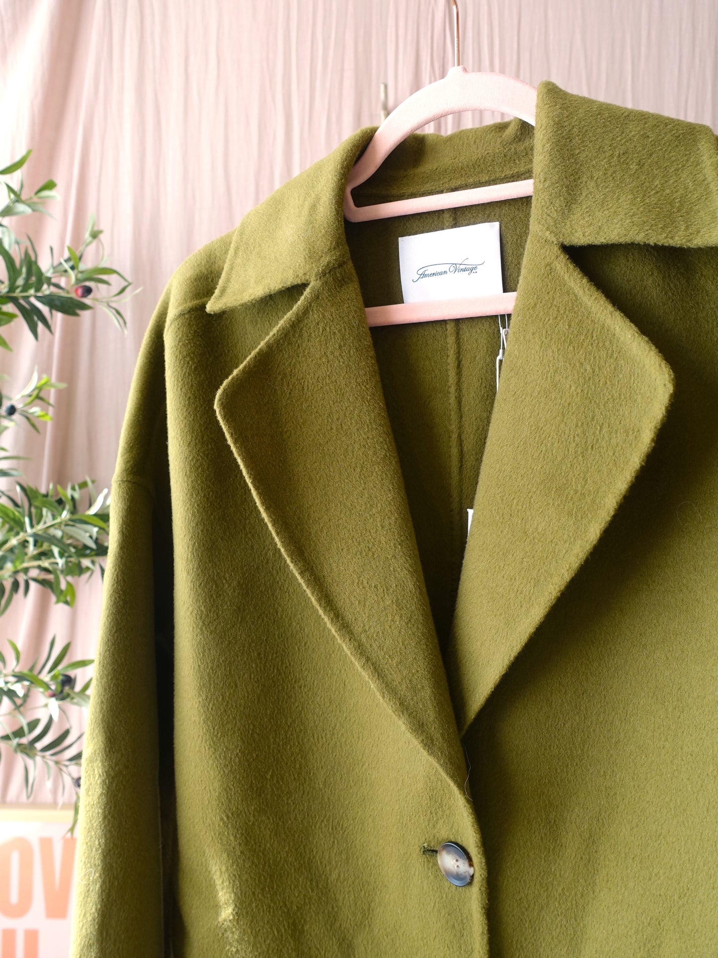 American Vintage Dadoulove coat pastel / mos groen