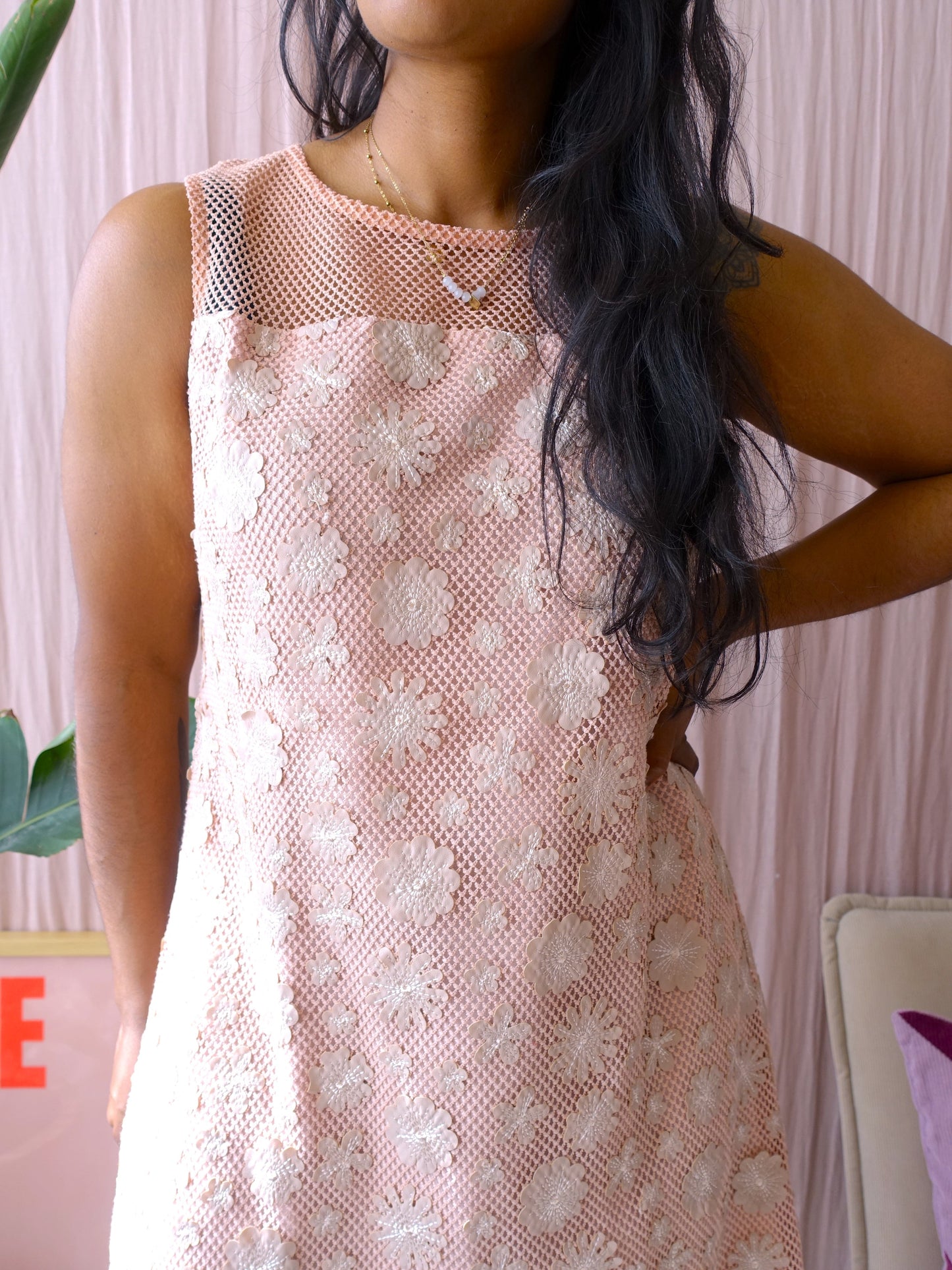 Ana Alcazar crochet jurk floral blush
