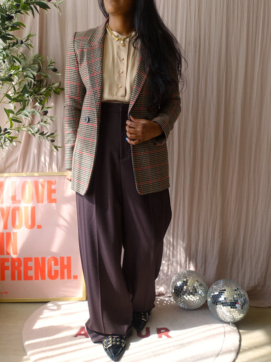 Anine Bing pied de poule blazer camel