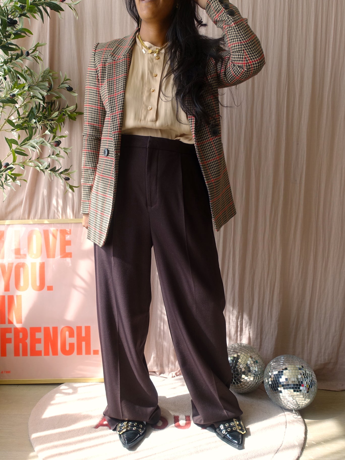 OPUS fogeta satin blouse latte camel