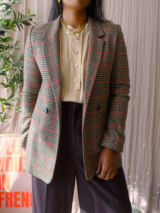 Anine Bing pied de poule blazer camel