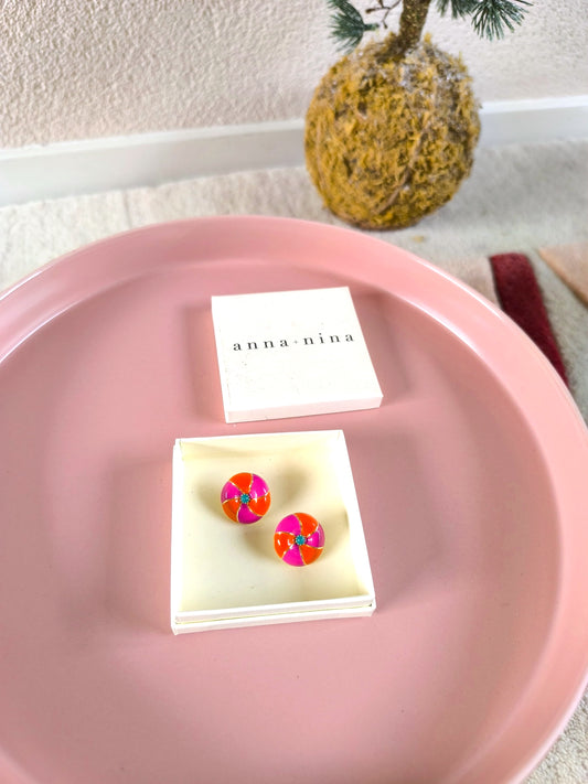 Anna + Nina oorbellen disco diva studs verguld