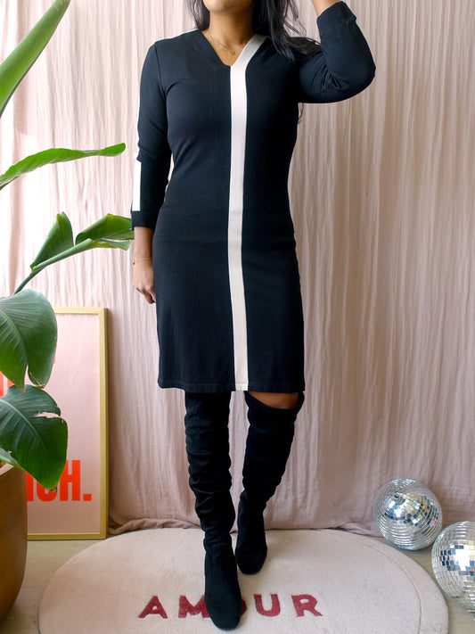 Anna van Toor monochrome fine knit midi jurk