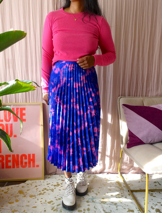 Arket midi plissé rok tie dye