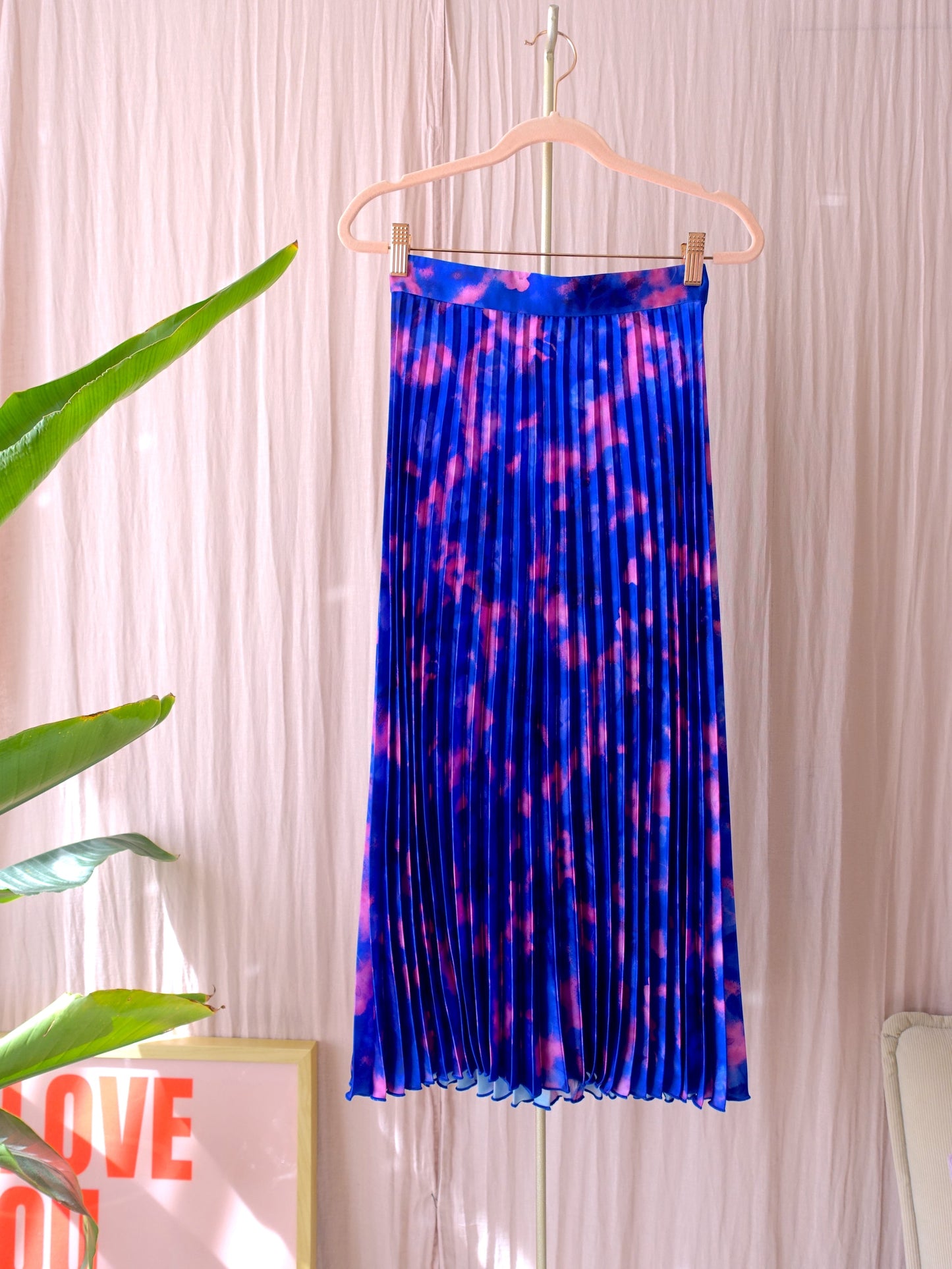 Arket midi plissé rok tie dye