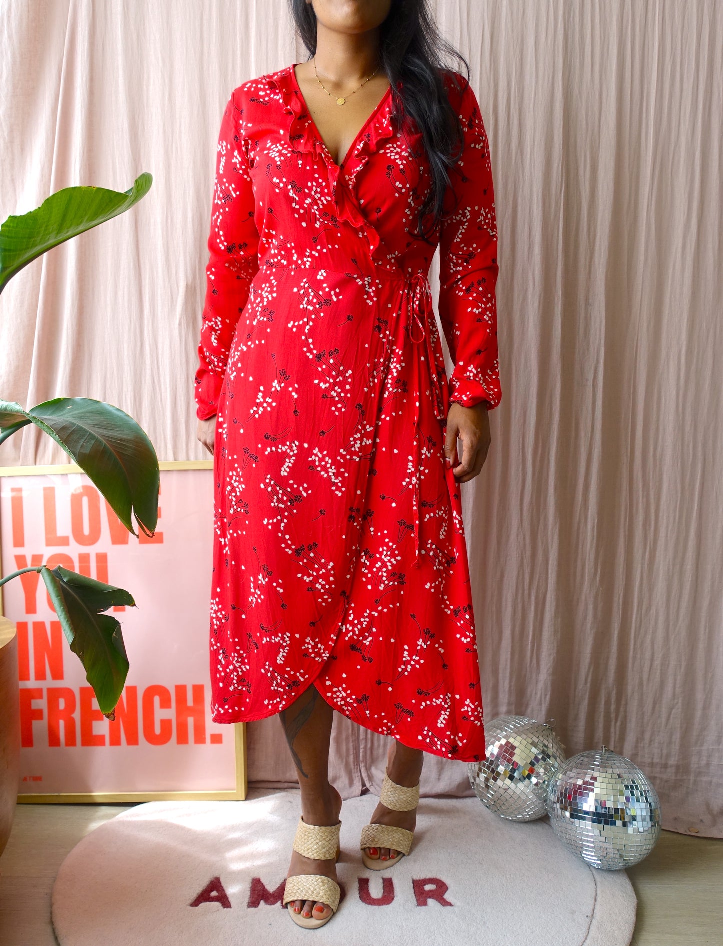 Armedangels midi viscose ruches dress