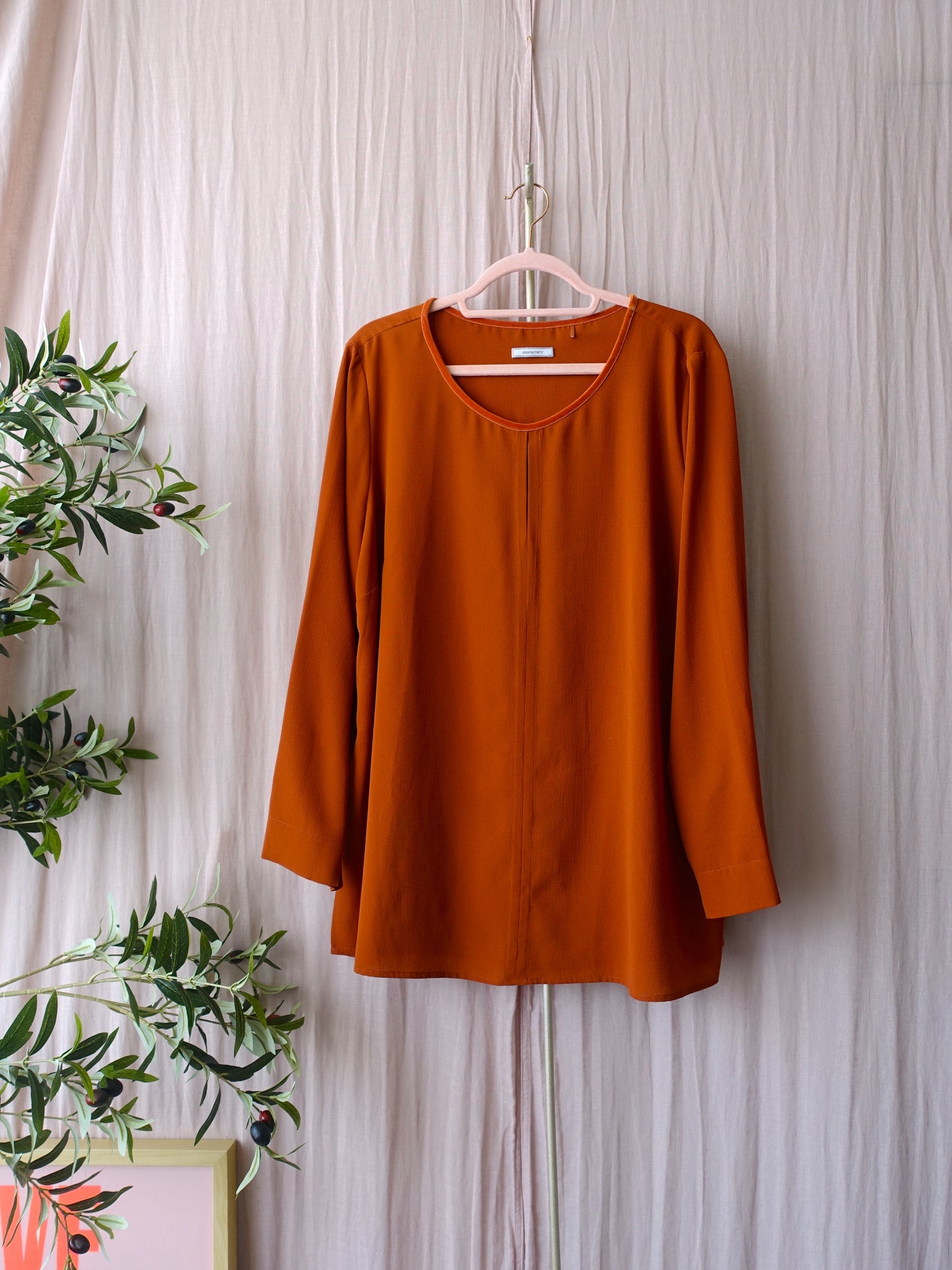 Elena Mirò velvet detail top pumpkin spice