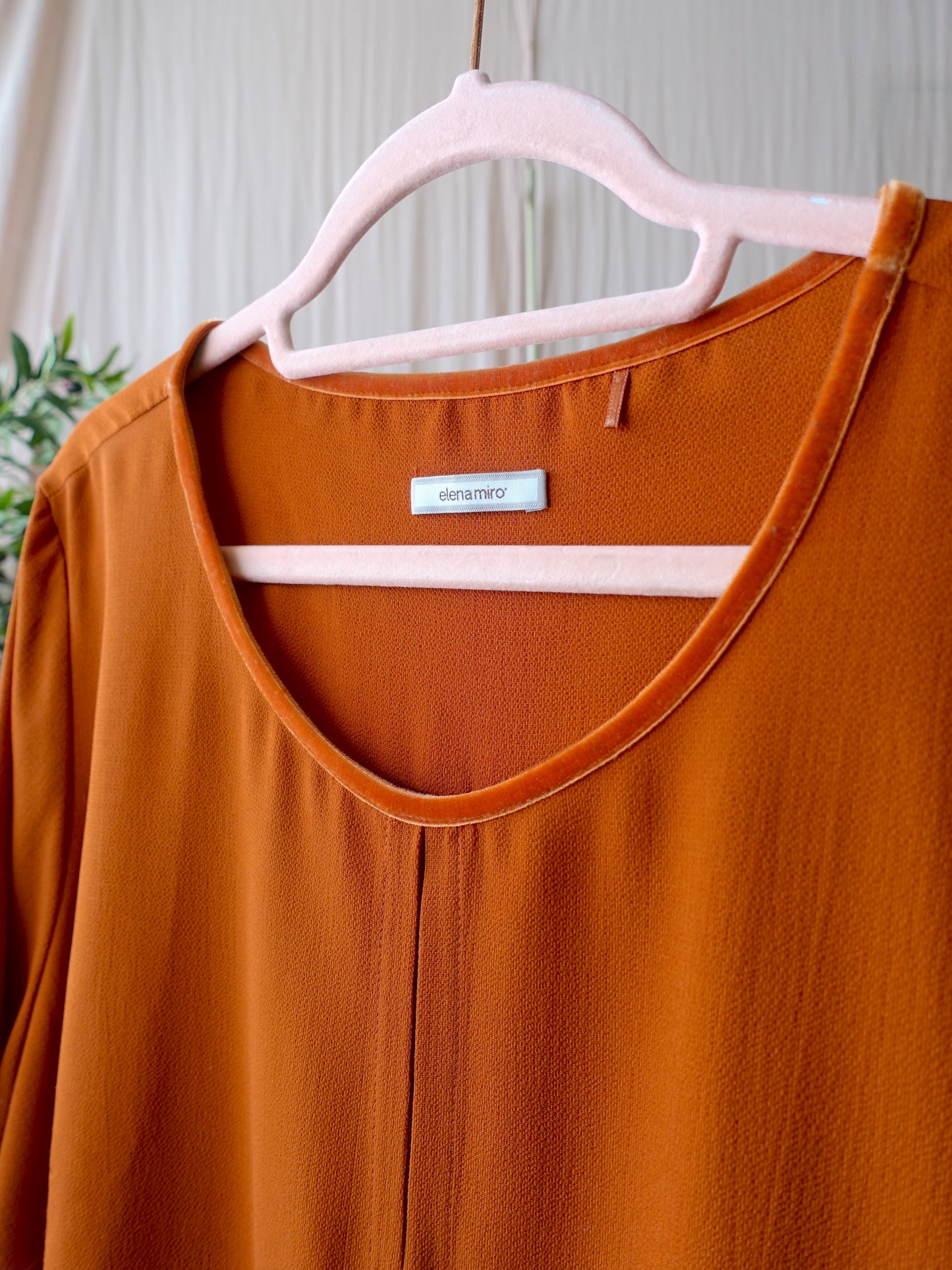 Elena Mirò velvet detail top pumpkin spice