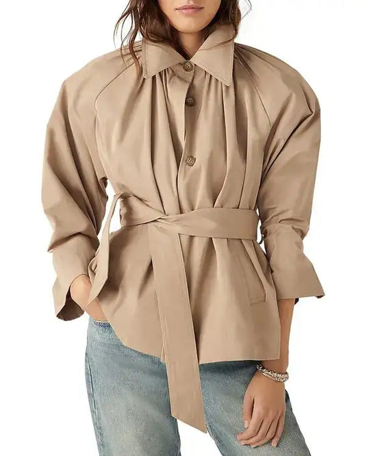 Ba&Sh isma cropped trenchcoat beige