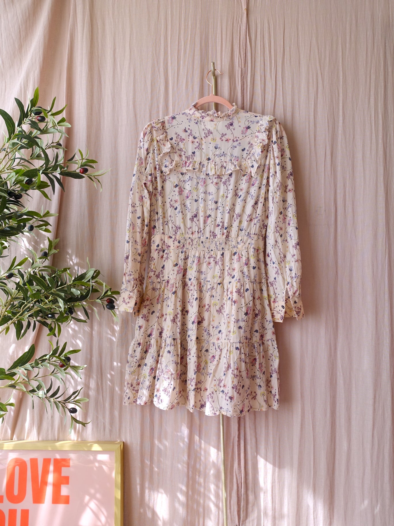 Ba&sh Belle mini jurk ecru / blush