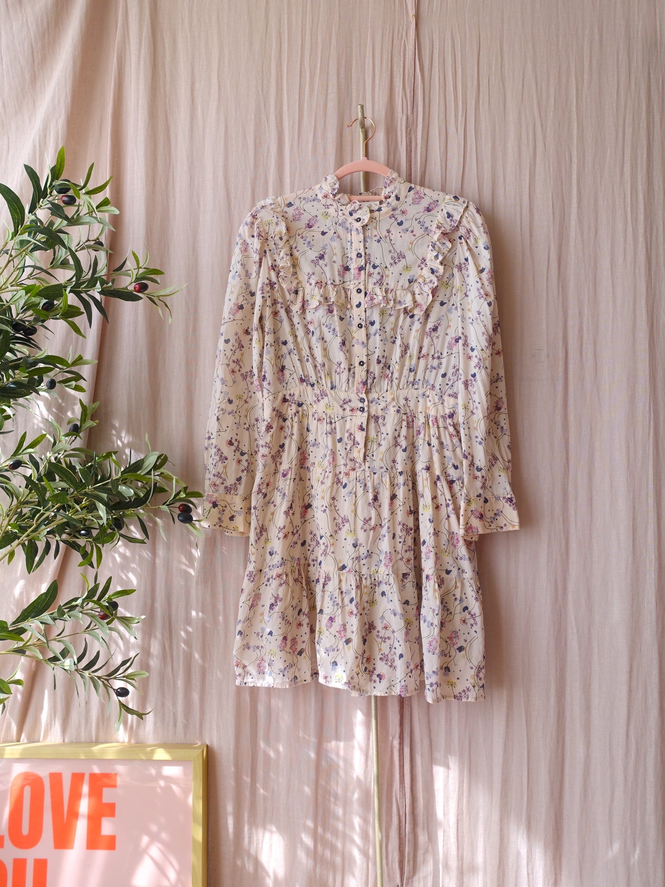 Ba&sh Belle mini jurk ecru / blush