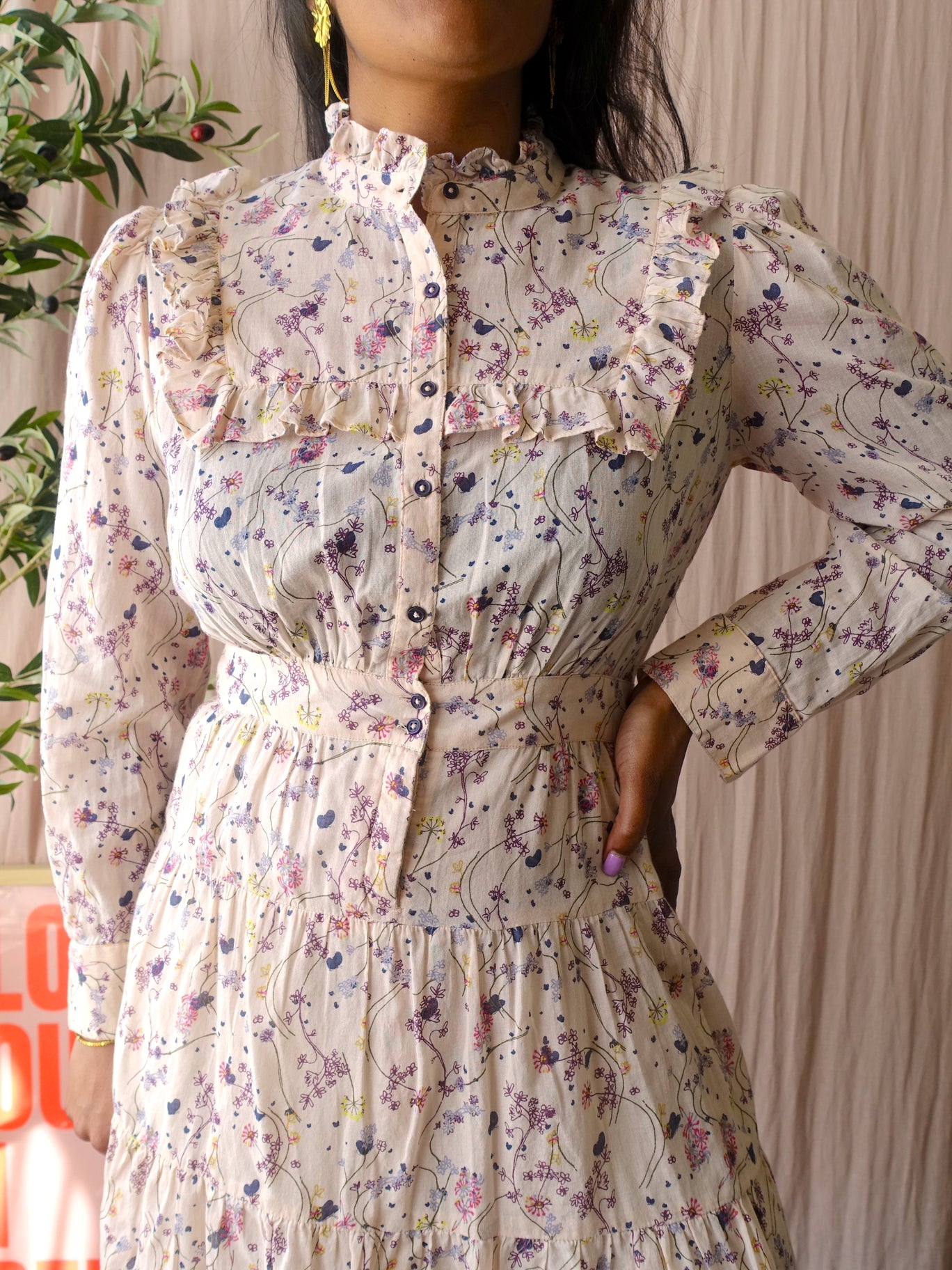 Ba&sh Belle mini jurk ecru / blush