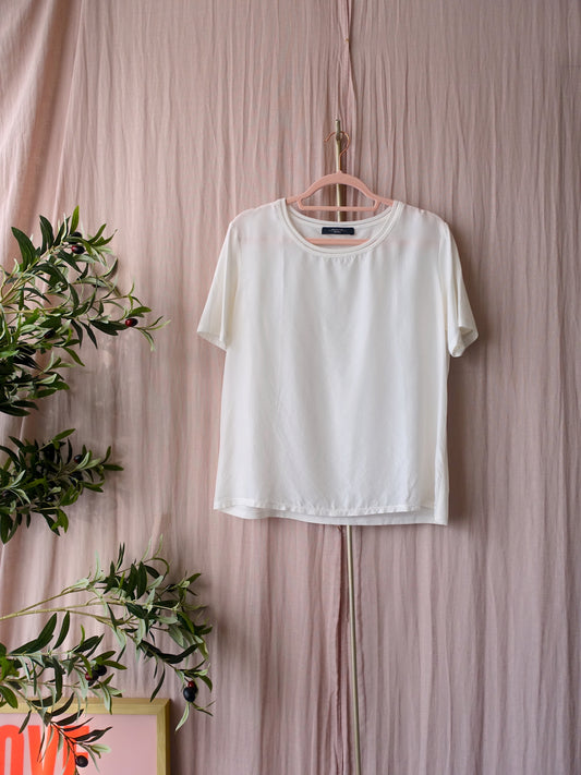 Weekend MaxMara silk mix top snow white