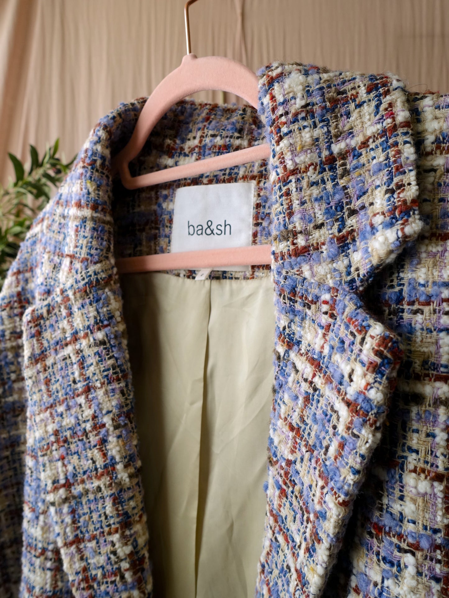 Ba&sh oversized tweed coat timy