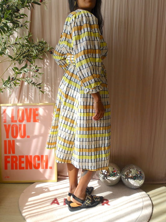 Baum und Pferdgarten seersucker wrap jurk aurelia