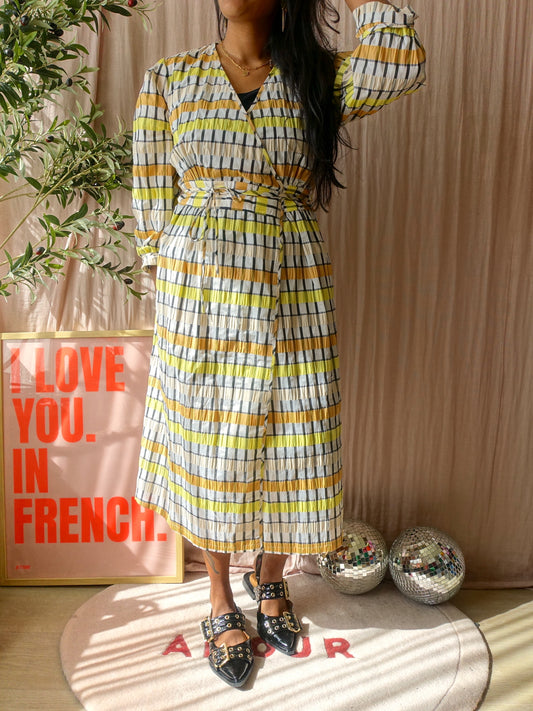 Baum und Pferdgarten seersucker wrap jurk aurelia