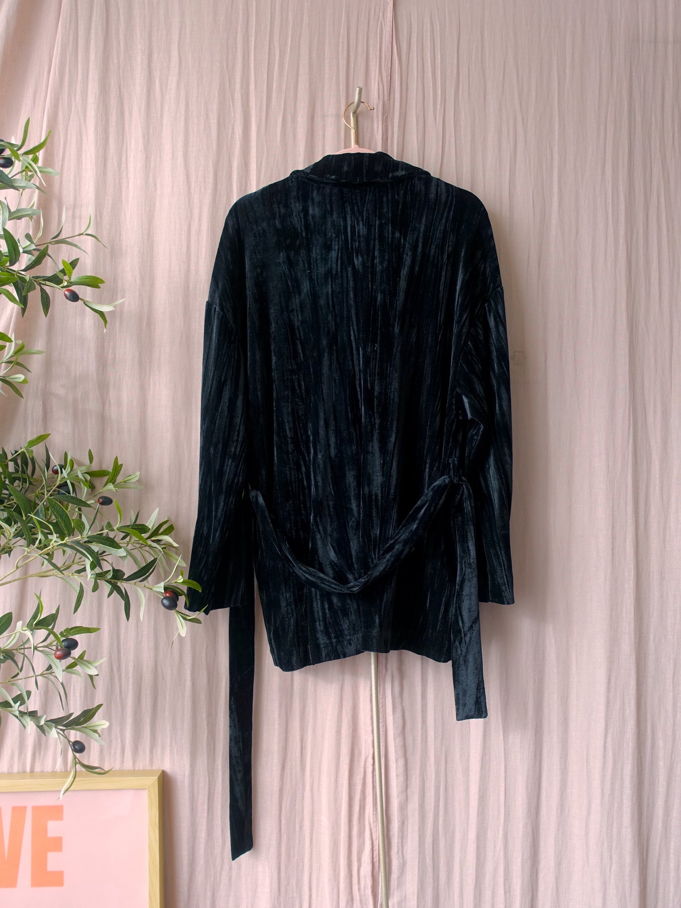 Bimba Y Lola crushed velvet relaxed fit blazer zwart