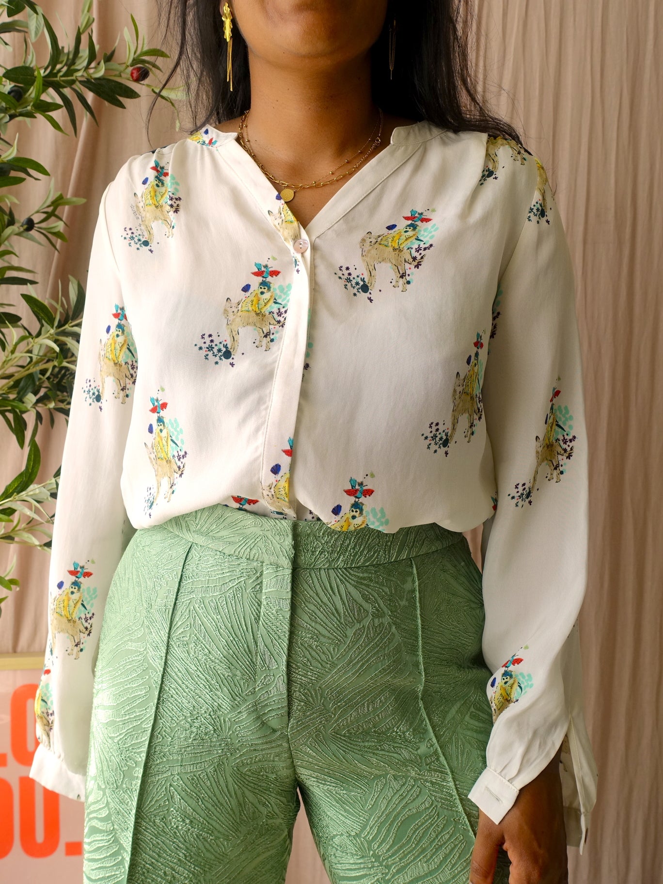 POM Amsterdam x Katja a world of lucky charms blouse