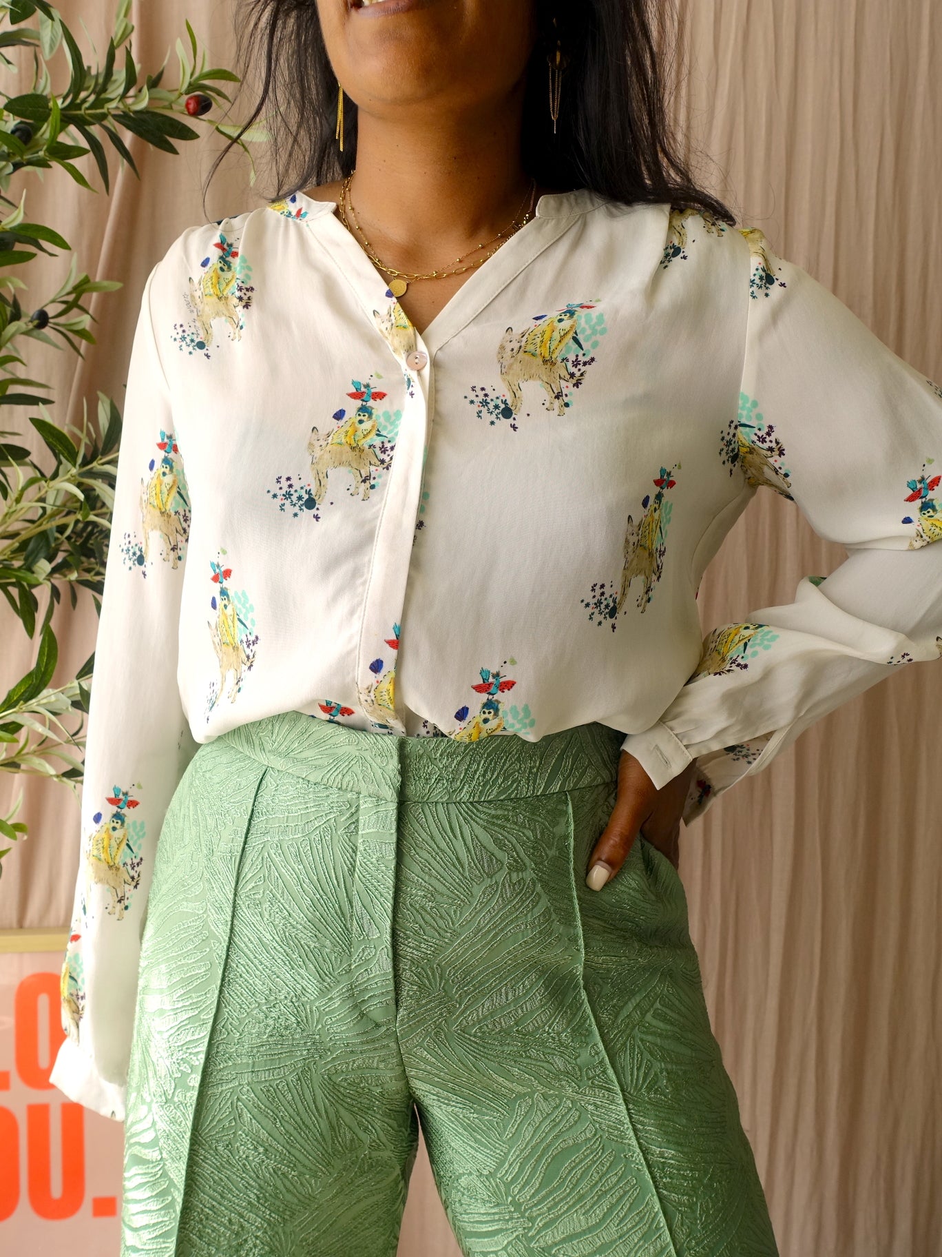 POM Amsterdam x Katja a world of lucky charms blouse