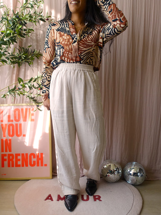 JC Sophie ramie high waist wide leg natural