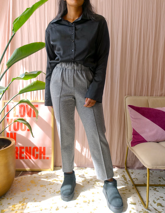 Chaptr-S essential satin blouse zwart