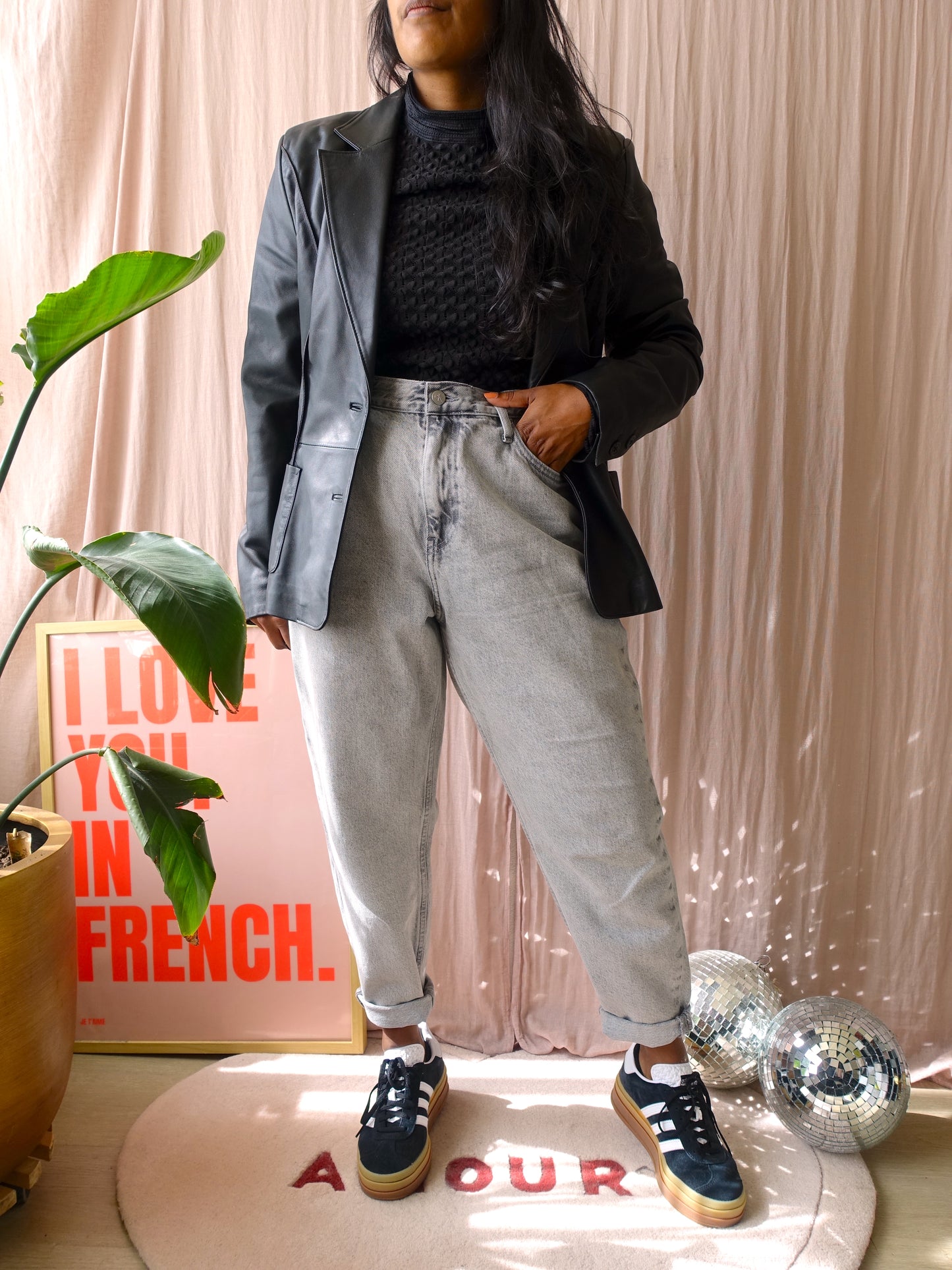 Claudia Sträter lederen blazer zwart