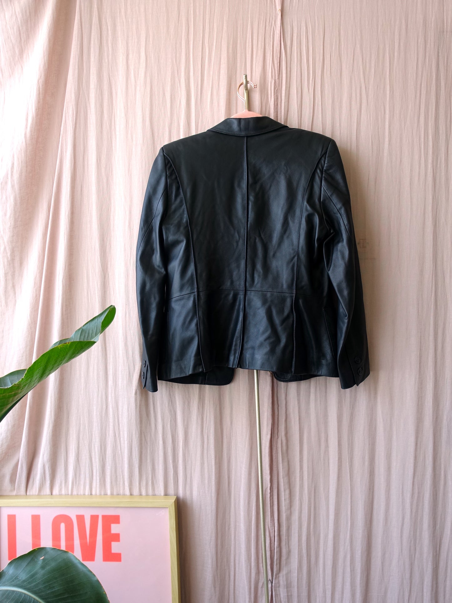 Claudia Sträter lederen blazer zwart
