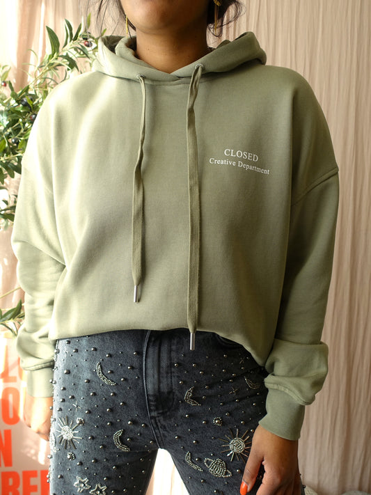 Closed relaxed fit hoodie dried basil